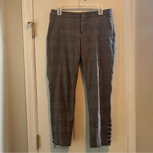 Banana Republic Women’s Avery Crop Pants Plaid Button accents Size 2